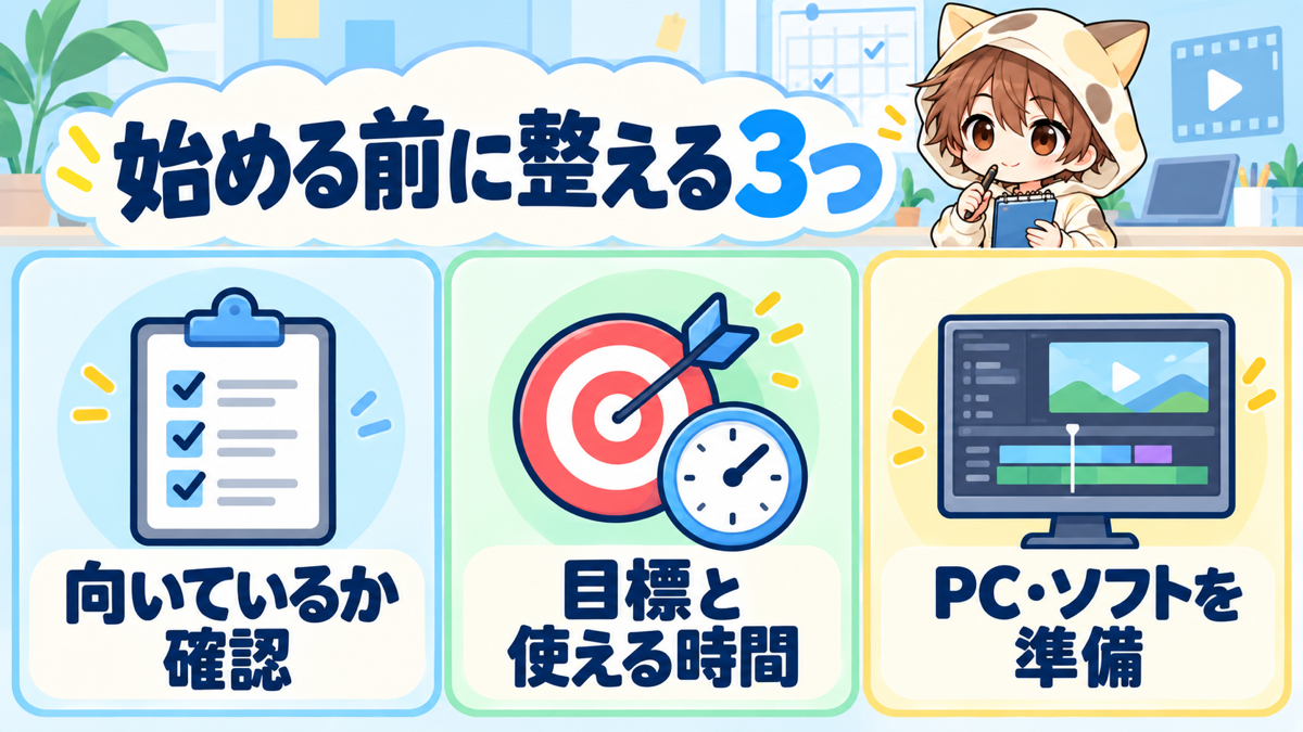 動画編集副業を始める前に整える3つ