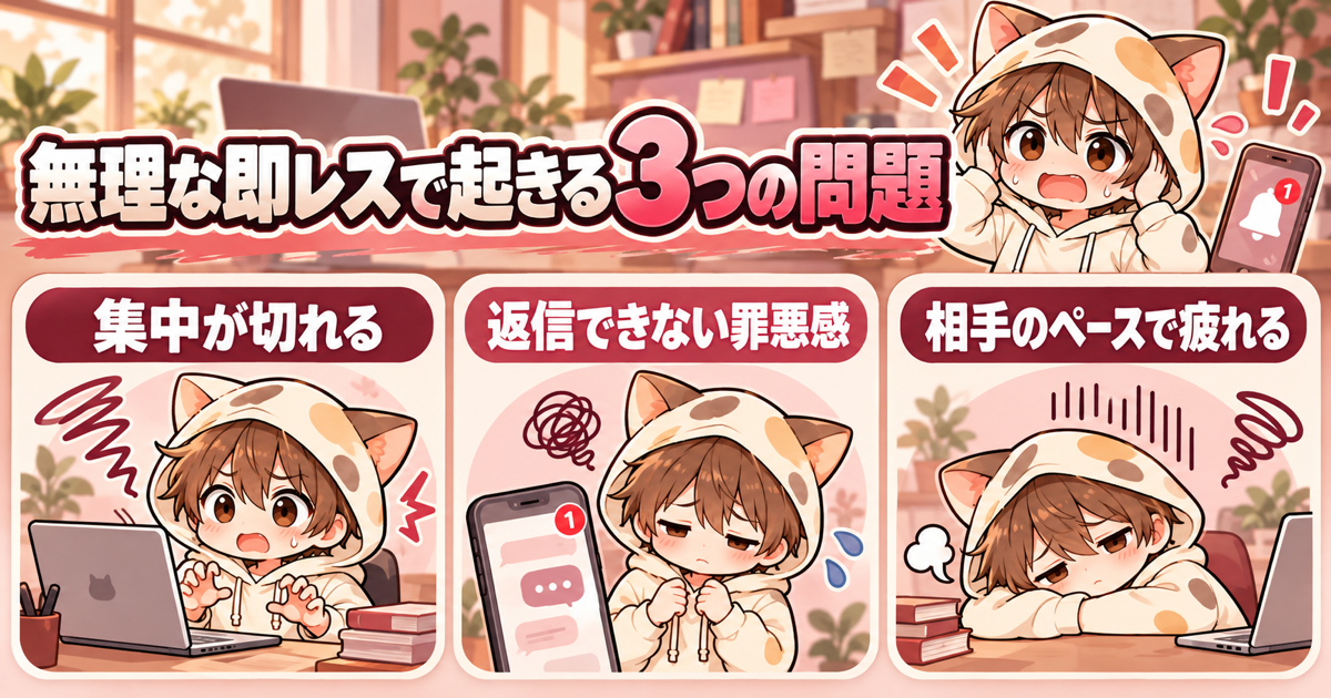 無理な即レスで起きる3つの問題
