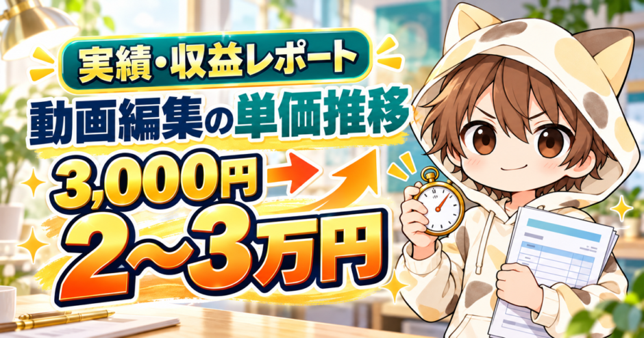 動画編集の単価推移3,000円から2万〜3万円