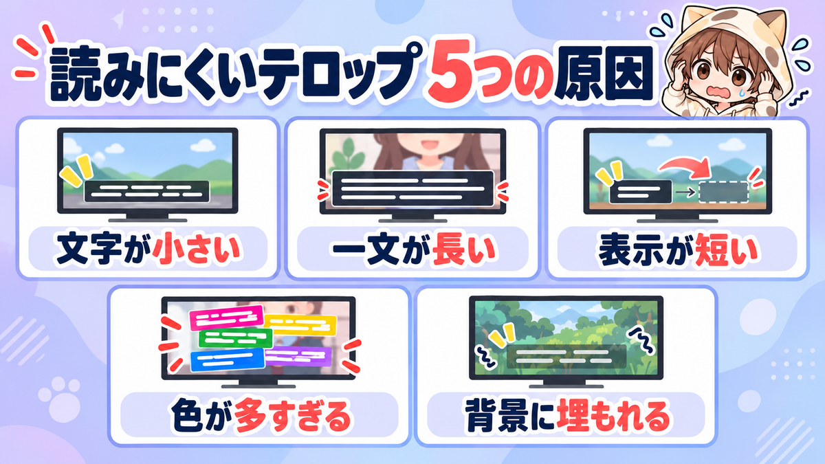 読みにくいテロップになる5つの原因
