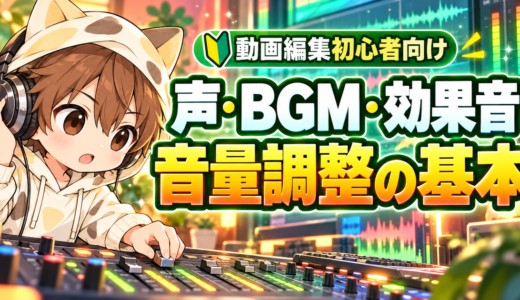 動画編集初心者向けの声・BGM・効果音の音量調整