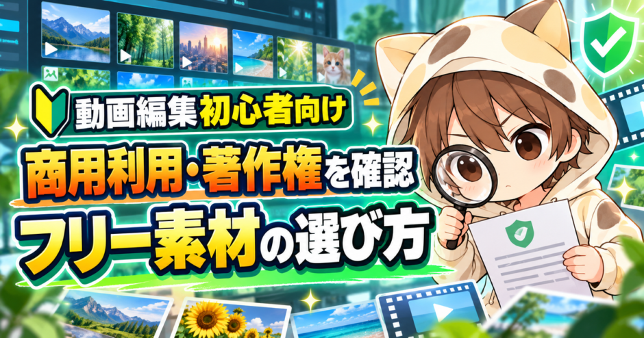 動画編集初心者向けのフリー素材の選び方