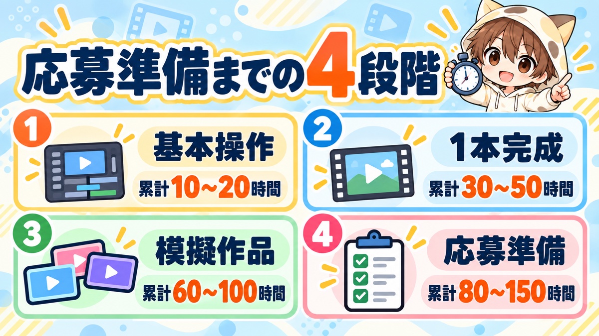 動画編集の応募準備までの4段階