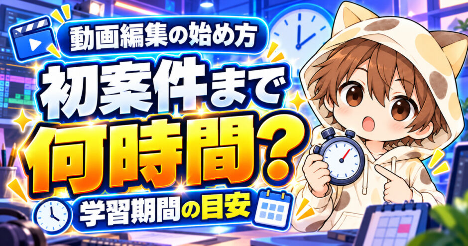 動画編集を覚えて初案件へ応募するまでの学習時間