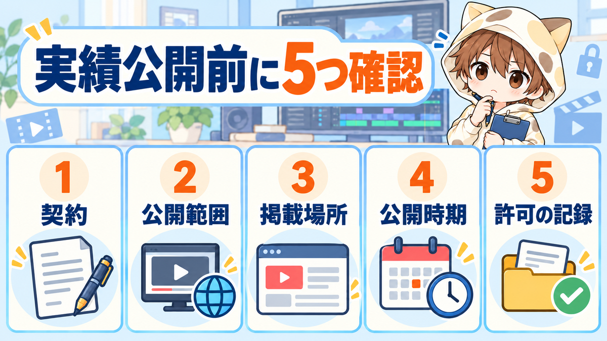 動画編集の実績公開前に確認する5項目