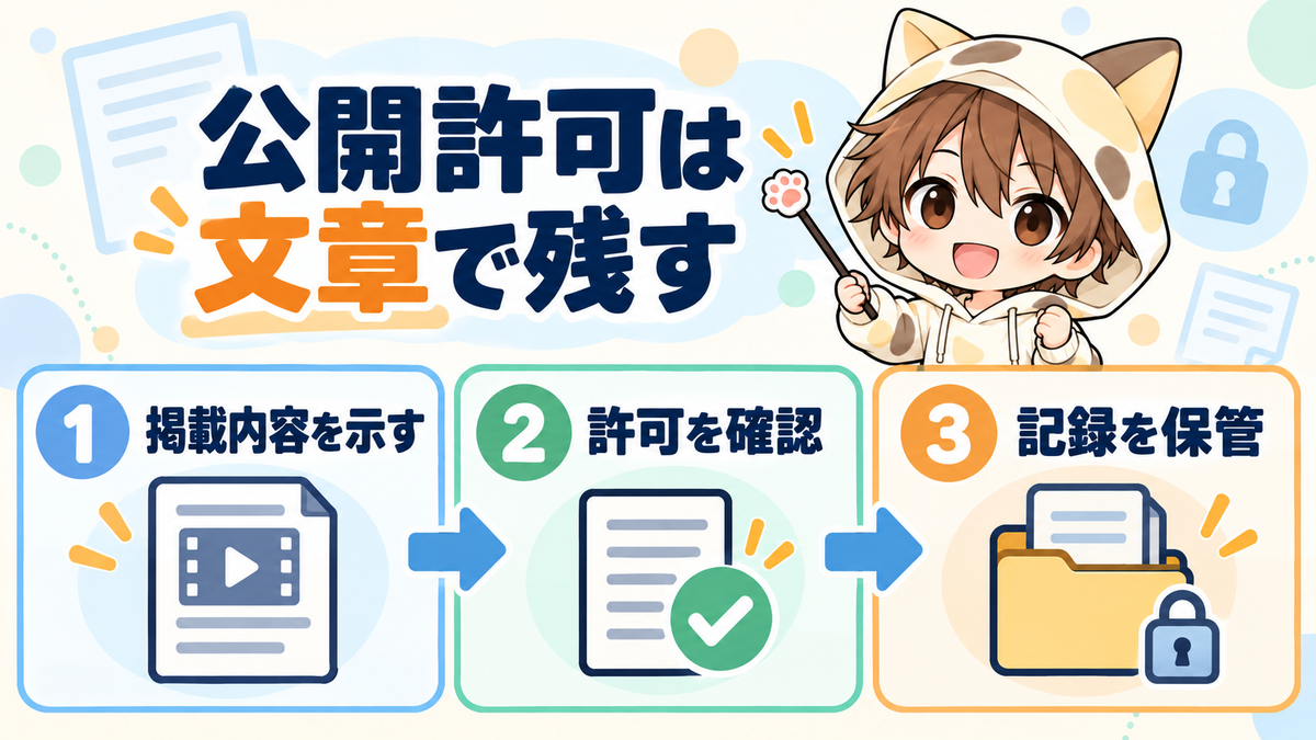 動画編集の実績公開許可を文章で残す3ステップ