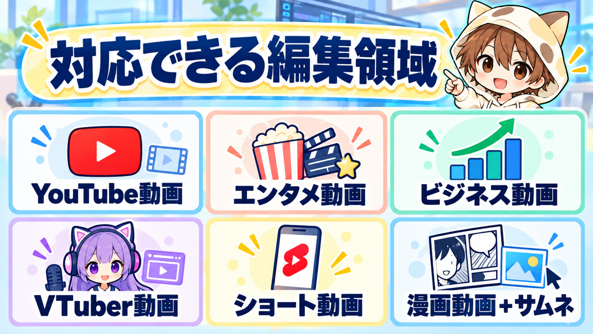 YUKIが対応できる動画編集領域
